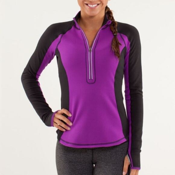 lululemon athletica Tops - Lululemon Run U-Turn Pullover Violet/Black XS